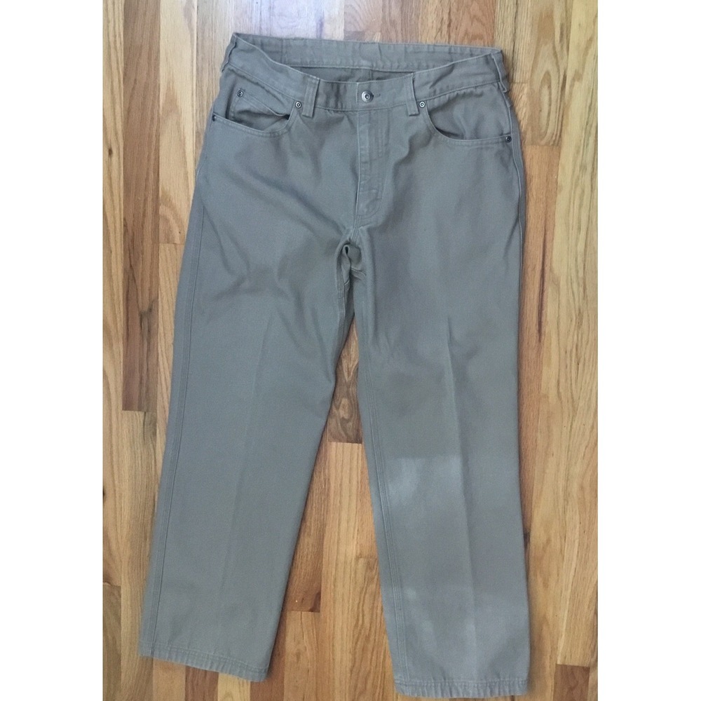 Duluth Trading CO. Men's 100% Cotton Khaki Heavy Canvas Work Pants 36"x30"